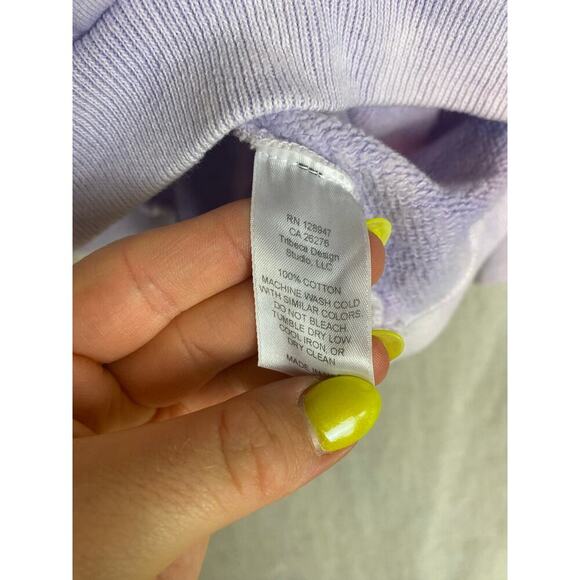 Nili Lotan Classic Crewneck Sweatshirt Light Lavender Tie Dye Size M - Picture 11 of 12
